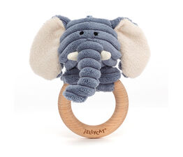 Jellycat - Cordy Roy Baby Elephant Wooden Ring Toy