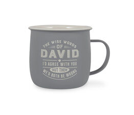 History & Heraldry Personalised Outdoor Mug - David