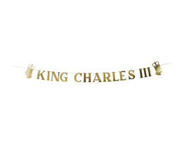 King Charles III Gold Banner 2m