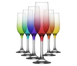 Simply Home Coloured Ombre Flute Glasses (Set of 6)