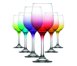 Simply Home Coloured Ombre Wine Glasses - Set of 6