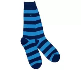 Swole Panda - Sky Blue Striped Socks 7-11