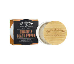 The Scottish Fine Soaps Company - Men's Grooming Thistle & Black Pepper Shave Soap & Bowl Set 100g