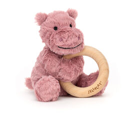 Jellycat - Fuddlewuddle Hippo Wooden Ring Toy