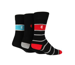Pringle - Jacquard Black/Grey Stripe Socks 3 Pack