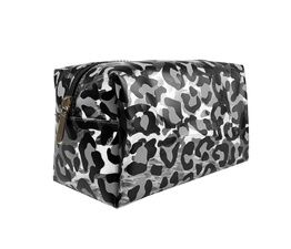 The Vintage Cosmetic Co - Make up Bag Grey Leopard Print
