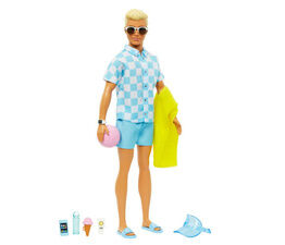 Barbie Blonde Ken Doll with Swim Trunks & Beach Accessories