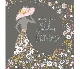 Silhouetted Lady With Hat And Dress Made Of Flowers