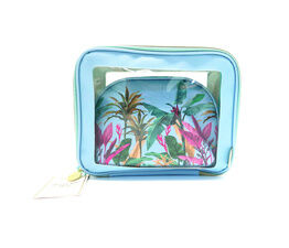 Danielle - Botanical Palm Blue Large Oyster Bag