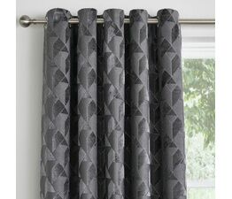 Appletree Boutique - Quentin - Jacquard Pair of Eyelet Curtains - Slate