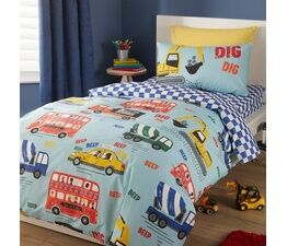 Bedlam - On The Move - Easy Care Duvet Cover Set - Blue