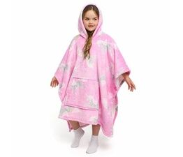 Bedlam - Unicorn - Fleece Poncho - 75 x 92.5cm in Pink