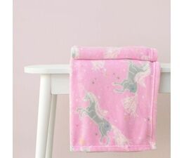 Bedlam - Unicorn - Fleece Throw - 120 x 150cm in Pink