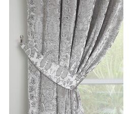 Curtina - Trinity - Jacquard Pair Of Curtain Tiebacks in Silver