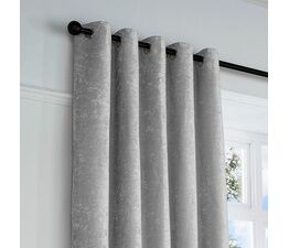 Curtina - Textured Chenille - Textured Pair of Eyelet Curtains - Grey