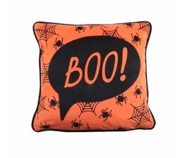 Bedlam - Boo - Velvet Filled Cushion - 43 x 43cm in Orange