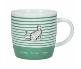 KitchenCraft - Barrel Mug - Stripe Cat