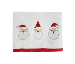 Fusion Christmas - Santa - 100% Cotton Hand Towel (2 pack) - 50 x 90cm in White