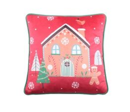 Fusion Christmas - Gingerbread Man - Velvet Cushion Cover - 43 x 43cm in Multi