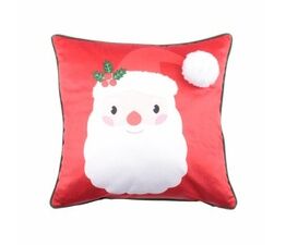 Bedlam - Jolly Santa - Fleece Filled Cushion - 43 x 43cm in Red