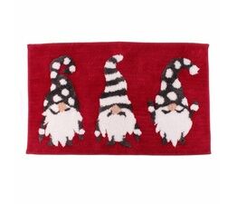 Fusion Christmas - Gonks - Tufted  Bath Mat - 50 x 80cm in Red