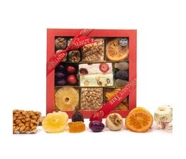 Walnut Tree - Nine Section Gift Box of Marzipan, Nougat, Pate de Fruit & Fruits 700g