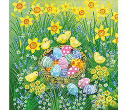 Easter Card - Hares Running In Spring Field