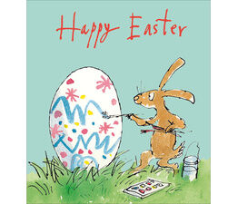 Easter Card - Rabbit Painting Egg