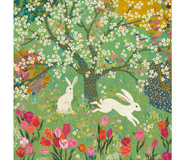 Easter Card - Rabbits In A Field