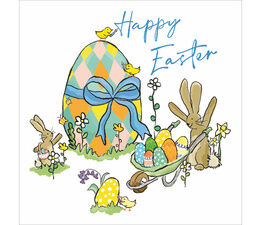 Easter Card - Rabbits With Easter Eggs