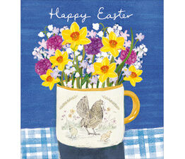 Easter Card - Spring Flowers in Vintage Vase
