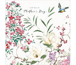 Mothers Day Card - Birds Among Magnolia And Blossom
