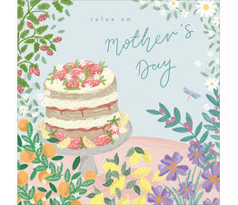Mothers Day Card - Cake With Floral And Fruit