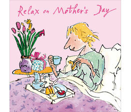 Mothers Day Card - Lady Eating Breakfast In Bed
