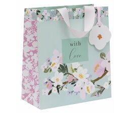 Glick - Medium Gift Bag - Aqua Floral