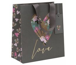 Glick - Medium Gift Bag - Love Heart Grey