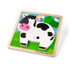 Bigjigs - Chunky Lift Out Cow Puzzle