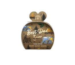 English Soap Company - Best Dad Ever Cedar &amp; Pine Luxury Heart Guest Soap 3 x 20g