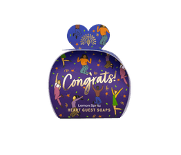English Soap Company - Congrats Lemon Spritz Luxury Heart Guest Soap 3 x 20g