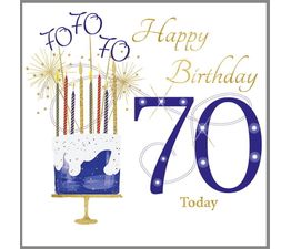 Blue Cake And Candles