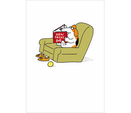 Dog Reading Book In An Armchair