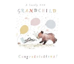 Grandchild - Running Bear Hare Mouse With Balloons