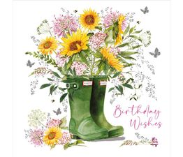Birthday Wishes - Sunflower Wellies