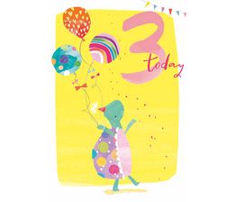 Turtle Holding Balloons By A Number 3