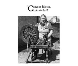 Woman Sat With Old Fashioned Spinning Wheel