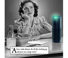 Woman Talkin To Alexa