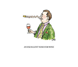 Man With Glass Of Wine And Corkscrew Nose