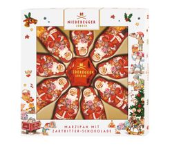 Niederegger Santa &amp; Star Collection: Dark Chocolate Covered Marzipan