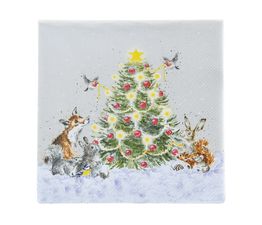 Wrendale Designs - Oh Christmas Tree Woodland Animals Napkin Lunch Size