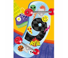 9th Skateboard Themed Male Birthday